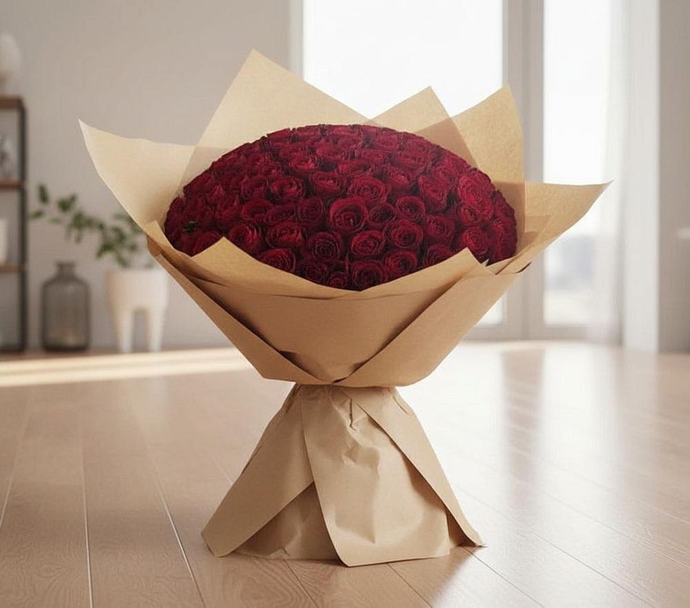 Букет 101 Красная роза в Сенном Краснодарский край