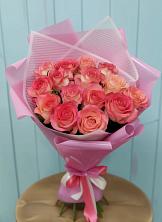 Букет 15 Розовых роз Равель в Сенном Краснодарский край